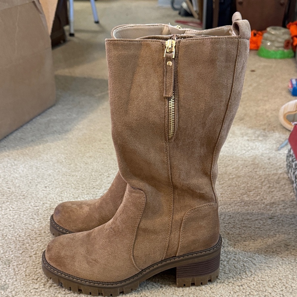Pierre Dumas Tan Heeled Boots
